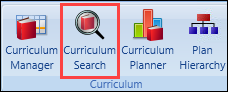 Curriculum Search button in ribbon